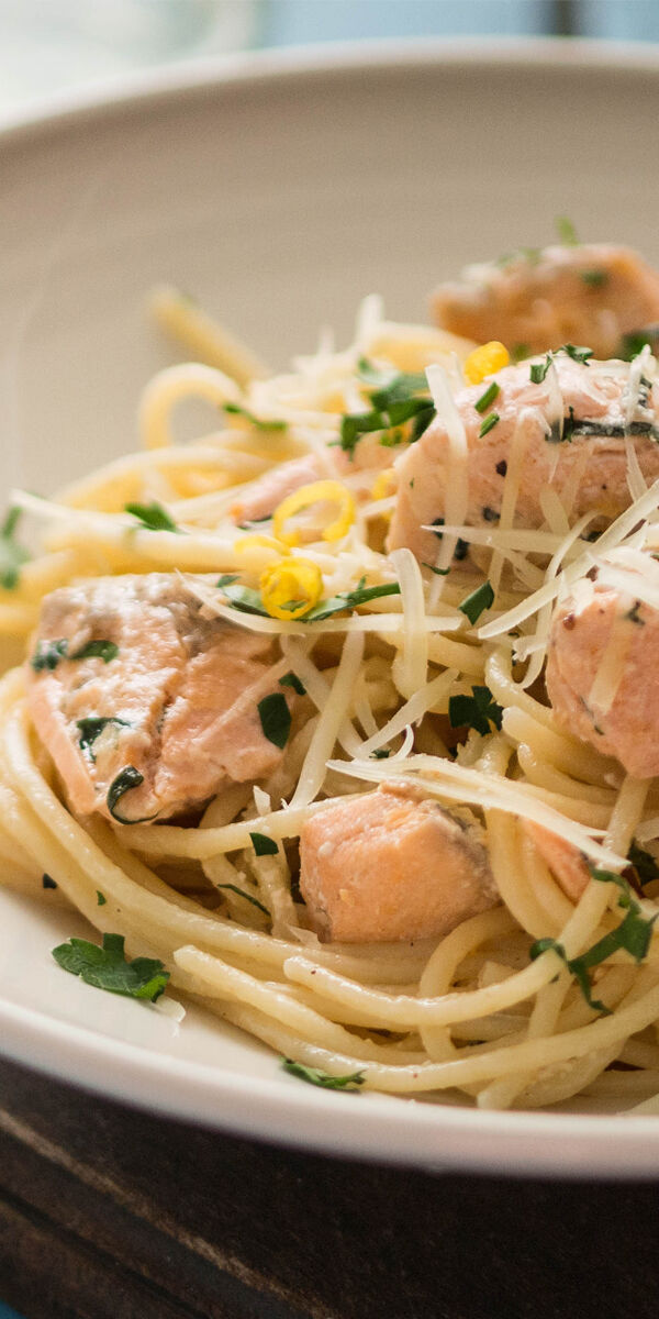 Spagečiai su lašiša