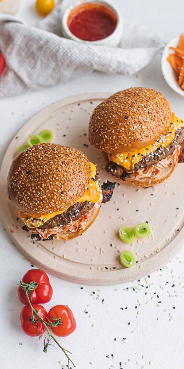 Aštrus korėjietiškas mėsainis su kimčiais