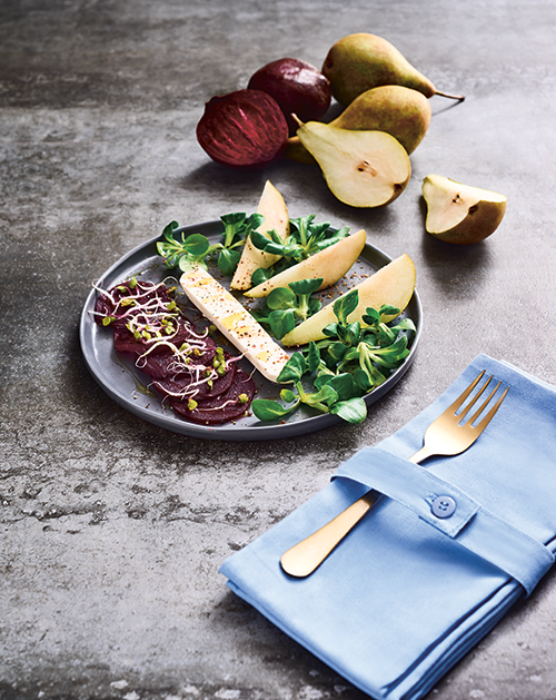 Kepti burokėliai su kriaušėmis ir feta